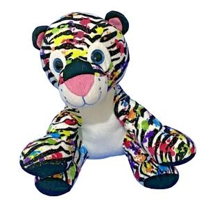Fiesta‎ Paint Splatter Plush Tiger Cub 9" with Blue Glitter Eyes Stuffed Animal